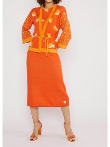 Blutsgeschwister Kardigan "Mingle Mangleartistic" w kolorze pomarańczowym rozmiar: XL. Pomarańczowe kardigany Blutsgeschwister, z bawełny. Za 218,57 zł.