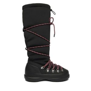Śniegowce Moon Boot. Czarne buty zimowe Moon Boot, bez obcasa, bez zapięcia. Za 729,00 zł.