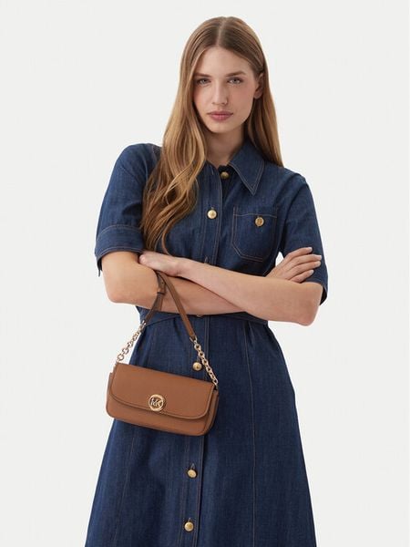 MICHAEL Michael Kors Torebka Nolita 32S6GY5C5L Brązowy. Brązowe listonoszki MICHAEL Michael Kors, bez wzorów, ze skóry, bez dodatków. Za 543,99 zł.