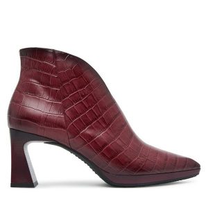 Botki Hispanitas. Czerwone botki Hispanitas, bez wzorów, bez obcasa, na słupku, bez zapięcia. Za 499,99 zł.