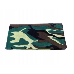 Chusta bandana kamuflaż. Zielone apaszki i chusty MFH MAX FUCHS, bez wzorów. Za 13,99 zł.