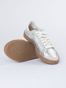 JOLANA & FENENA Skórzane sneakersy w kolorze srebrnym rozmiar: 40. Szare trampki JOLANA & FENENA, bez wzorów, bez zapięcia. Za 201,08 zł.