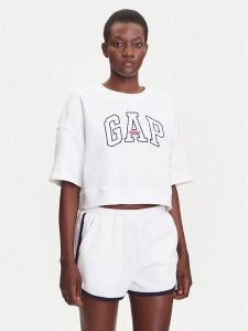 Gap Bluza 778442-02 Biały Oversize. Białe bluzy GAP, l, bez wzorów, z bawełny, bez kaptura. Za 129,99 zł.