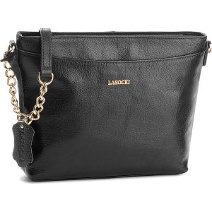 Torebka LASOCKI - BRT-066 Black. Czarne listonoszki marki Lasocki, ze skóry. Za 149,99 zł.
