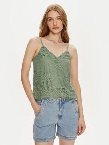 Vero Moda Top Maya 10304453 Zielony Regular Fit. Zielone topy Vero Moda, m, bez wzorów, z syntetyku, bez kołnierzyka, bez ramiączek. Za 49,99 zł.
