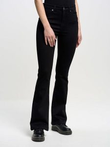 BIG STAR Dżinsy - Flare fit - w kolorze czarnym rozmiar: W29/L32. Czarne jeansy Big Star, z aplikacjami, z podwyższonym stanem. Za 148,96 zł.