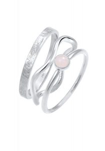 Elli PREMIUM Damski zestaw pasjans z kwarcem różowym ze srebra próby 925 Sterling Silver Pierścionki 1 ct. Czerwone pierścionki Elli PREMIUM, z kwarcem, srebrne. Za 233,99 zł.