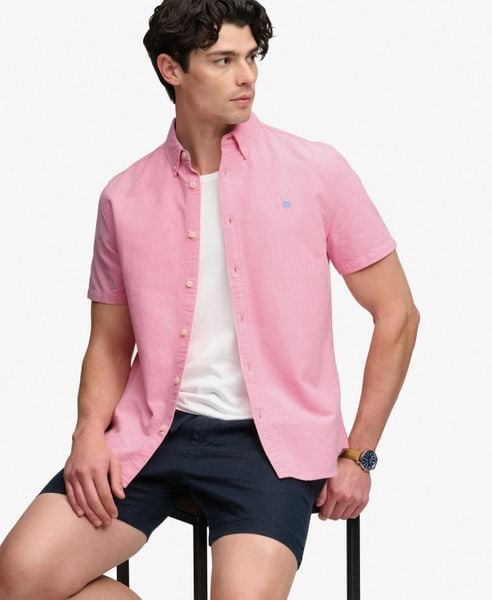 Superdry Koszula Preppy Oxford krótki rękaw z bawełny organicznej – Cali Coral. Brązowe koszule Superdry, uniwersalny, bez wzorów, z bawełny, bez kołnierzyka, bez ramiączek. Za 231,35 zł.