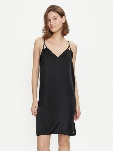 Boss Koszula nocna Audrey 50515631 Czarny Regular Fit. Czarne koszule nocne Boss, bez wzorów, z wiskozy, bez ramiączek. Za 339,99 zł.