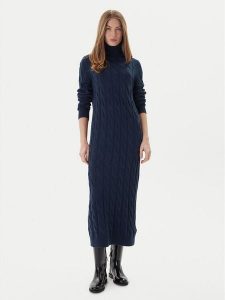Tommy Hilfiger Sukienka dzianinowa WW0WW46429 Granatowy Slim Fit. Niebieskie sukienki TOMMY HILFIGER, xs, bez wzorów, z dzianiny, bez kołnierzyka, bez ramiączek. Za 679,99 zł.