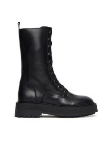 Aeronautica Militare Trapery 252SC0313DPL00254 Czarny. Czarne buty zimowe AERONAUTICA MILITARE, ze skóry, bez obcasa, bez zapięcia. Za 859,99 zł.