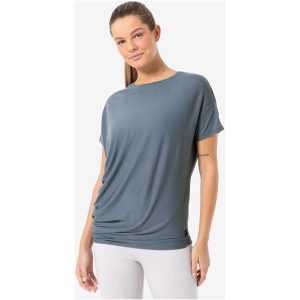 Koszulka z krótkim rękawkiem damska SUPER.NATURAL Yoga Losee Tee. Szare bluzki super.natural, bez wzorów, sportowe, bez kołnierzyka, bez ramiączek. W wyprzedaży za 297,49 zł.