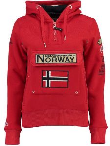 Geographical Norway Bluza "Gymclass" w kolorze czerwonym rozmiar: XL. Czerwone bluzy Geographical Norway, xl, bez wzorów, z kapturem. Za 105,38 zł.