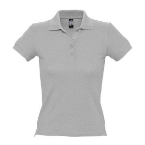 Damska Koszulka Polo People Melange. Szare bluzki SOL'S, s, bez wzorów, bez kołnierzyka, bez ramiączek. Za 84,99 zł.