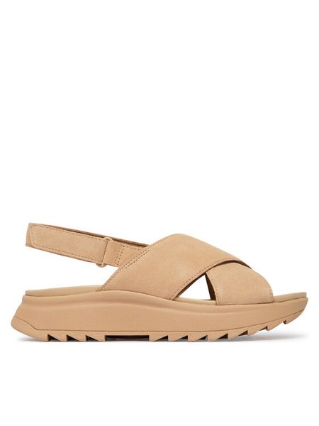 Clarks Sandały DashLite Wish 26185883 Beżowy. Brązowe sandały Clarks, bez wzorów, ze skóry, bez obcasa, na płaskiej podeszwie, bez zapięcia. Za 389,99 zł.