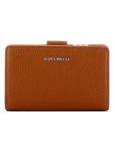 COCCINELLE Skórzany portfel w kolorze jasnobrązowym - 13 x 9 cm rozmiar: onesize. Brązowe portfele Coccinelle, bez wzorów, z materiału. Za 328,85 zł.