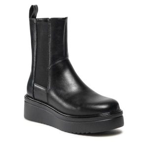 Botki Jenny Fairy. Czarne botki Jenny Fairy, bez wzorów, bez obcasa, na płaskiej podeszwie, bez zapięcia. Za 107,99 zł.