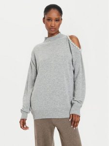 Kontatto Sweter 3M0179 Szary Regular Fit. Szare swetry klasyczne Kontatto, m, z wiskozy, bez kołnierzyka. Za 269,99 zł.
