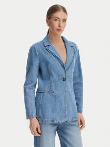 Marella Marynarka Teca 2615041021 Niebieski Regular Fit. Niebieskie marynarki i żakiety Marella, bez wzorów, z bawełny. Za 499,99 zł.