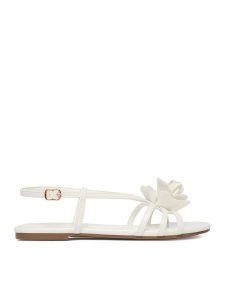 DeeZee Sandały CEO-CD25-293-1 Biały. Białe sandały DeeZee, bez wzorów, ze skóry, bez obcasa, na płaskiej podeszwie, bez zapięcia. Za 119,99 zł.