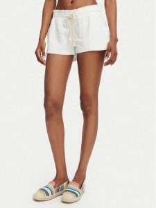 Roxy Szorty materiałowe Oceanside ARJNS03007 Biały Regular Fit. Białe szorty Roxy, bez wzorów, ze lnu. Za 169,99 zł.