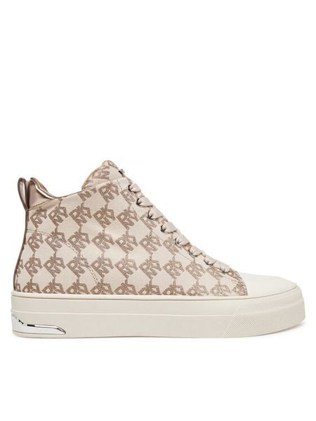 DKNY Trampki K2535281 Beżowy. Brązowe trampki DKNY, bez wzorów, z materiału, bez zapięcia. Za 269,99 zł.