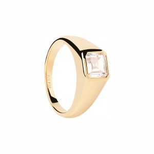 P D Paola Pierścionek P D Paola The New Essentials - pozłacany i 925 sterling silver i srebro Pierścionki 1 ct Damski. Szare pierścionki P D Paola, z cyrkonią, pozłacane. Za 387,99 zł.