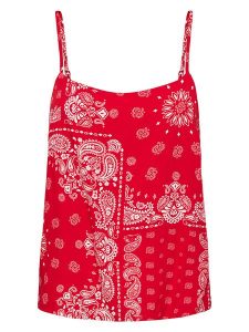 ONLY Top w kolorze czerwonym rozmiar: XS. Czerwone topy ONLY, xs, bez wzorów, z wiskozy, bez kołnierzyka, bez ramiączek. Za 61,89 zł.