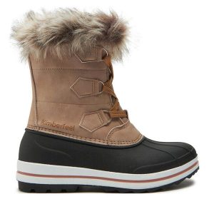 Śniegowce Kimberfeel. Brązowe buty zimowe Kimberfeel, bez obcasa, bez zapięcia. Za 429,99 zł.