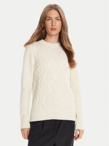 Barbour Sweter Burne Crew LKN1572WH51 Écru Regular Fit. Swetry klasyczne Barbour, z bawełny, bez kołnierzyka. Za 469,99 zł.