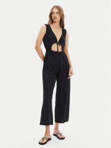 Roxy Kombinezon ERJX603446 Czarny Regular Fit. Czarne kombinezony Roxy, xl, bez wzorów, z bawełny, bez kołnierzyka, bez ramiączek. Za 159,99 zł.