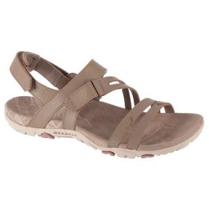 Sandały Merrell Sandspur Rose Convert Sandal W J003424 brązowe. Brązowe sandały bez wzorów, z gumy, bez obcasa, bez zapięcia. Za 495,72 zł.