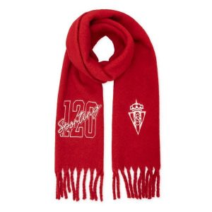 Szalik zimowy z frędzlami 120. rocznica Real Sporting de Gijón Siroko SC120 Gi. Czerwone szaliki SIROKO, na zimę, bez wzorów, z materiału. Za 255,00 zł.