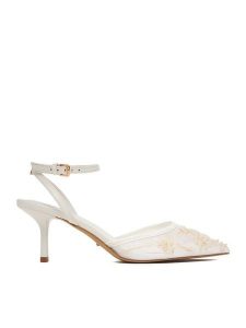 DeeZee Czółenka CEO-CD25-09-3 Biały. Białe czółenka DeeZee, bez wzorów, z materiału, bez obcasa, bez zapięcia. Za 159,99 zł.