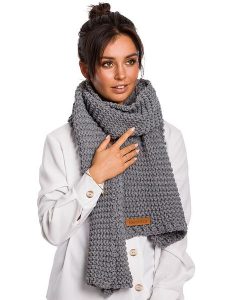 Be Wear Szalik w kolorze szarym - (D)168 x (S)32 cm rozmiar: onesize. Szare szaliki Be Wear, z aplikacjami, z materiału. Za 87,61 zł.