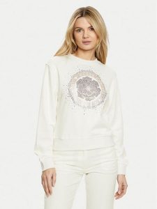 Guess Bluza W5RQ05 K7EX1 Écru Regular Fit. Bluzy Guess, s, z aplikacjami, z bawełny, bez kaptura. Za 209,99 zł.