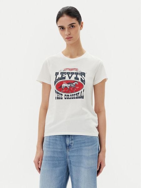 Levi's® T-Shirt Perfect 17369-3022 Biały Standard Fit. Białe t-shirty s, bez wzorów, z bawełny, bez kołnierzyka, bez ramiączek. Za 119,99 zł.