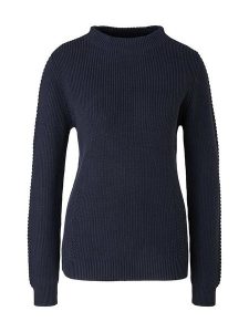 S.Oliver Sweter w kolorze granatowym rozmiar: 40. Czarne swetry oversize s.Oliver, s, bez wzorów, z wełny, bez ramiączek. Za 96,21 zł.
