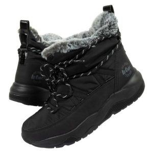 Buty Lee Cooper LCJ-24-03-3063L czarne. Czarne buty zimowe z materiału, przed kolano, bez obcasa, bez zapięcia. Za 329,02 zł.