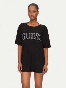 Guess T-Shirt E5GI07 K68D2 Czarny Regular Fit. Czarne t-shirty Guess, s, z aplikacjami, z wiskozy, bez kołnierzyka, bez ramiączek. Za 189,99 zł.