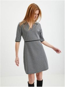 Orsay Sukienka w kolorze czarno-białym rozmiar: M. Czarne sukienki Orsay, m, bez wzorów, bez kołnierzyka, bez ramiączek, mini. Za 59,45 zł.