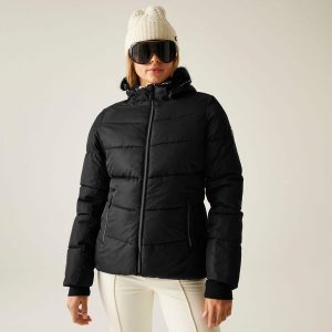 Damska kurtka narciarska Dare 2B Glamorize V. Czarne kurtki sportowe Dare 2b, bez wzorów, bez kaptura, narciarskie. Za 379,99 zł.