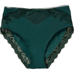 Figi maxi z materiału z recyklingu. Zielone figi bonprix, bez wzorów. Za 42,99 zł.