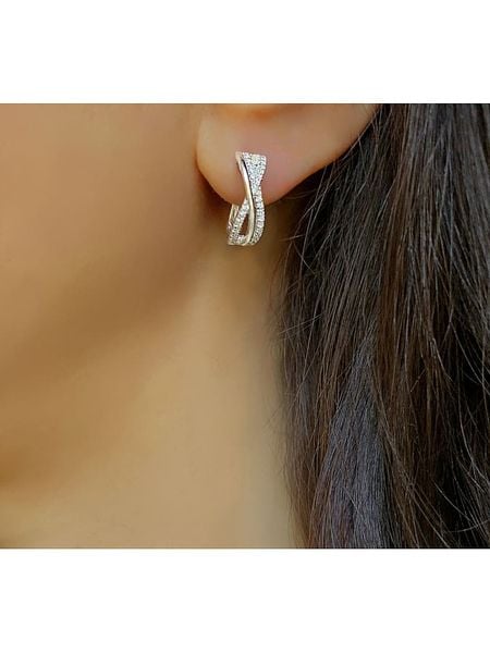 Les Petites Précieuses Srebrne kolczyki-kreole z cyrkoniami rozmiar: onesize. Szare kolczyki Les Petites Précieuses, z cyrkonią, srebrne. Za 148,96 zł.