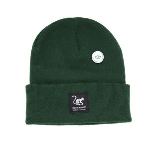 Czapka Beanie z Recyklingu Unisex dla Dorosłych (Zielony). Zielone czapki SURF MONKEY, bez wzorów, z materiału. Za 119,95 zł.