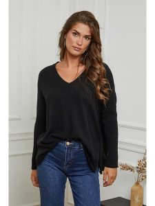 Plume Sweter "Ginette" w kolorze czarnym rozmiar: M. Czarne swetry oversize Plume, m, bez wzorów, z kaszmiru, bez ramiączek. Za 154,79 zł.