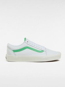 Vans Skórzane sneakersy "Old Skool" w kolorze biało-zielonym rozmiar: 44,5. Białe trampki Vans, bez wzorów, bez zapięcia. Za 149,66 zł.