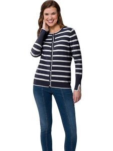 Heine Kardigan w kolorze granatowo-kremowym rozmiar: 46. Niebieskie kardigany Heine, ze splotem. Za 96,60 zł.