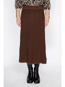 ASSUILI Kaszmirowa spódnica w kolorze brązowym rozmiar: 34. Brązowe spódnice Assuili, bez wzorów, z kaszmiru, klasyczne, midi. Za 100,75 zł.