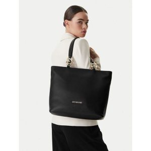 Torebka LOVE MOSCHINO. Czarne shopper bag LOVE MOSCHINO, bez wzorów, bez dodatków. Za 766,99 zł.